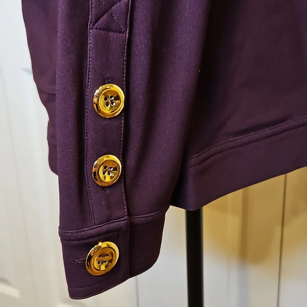 BOSTON PROPER Purple amd Gold Utility Jacket with Modern Silhouette XS Zipup - Picture 6 of 11